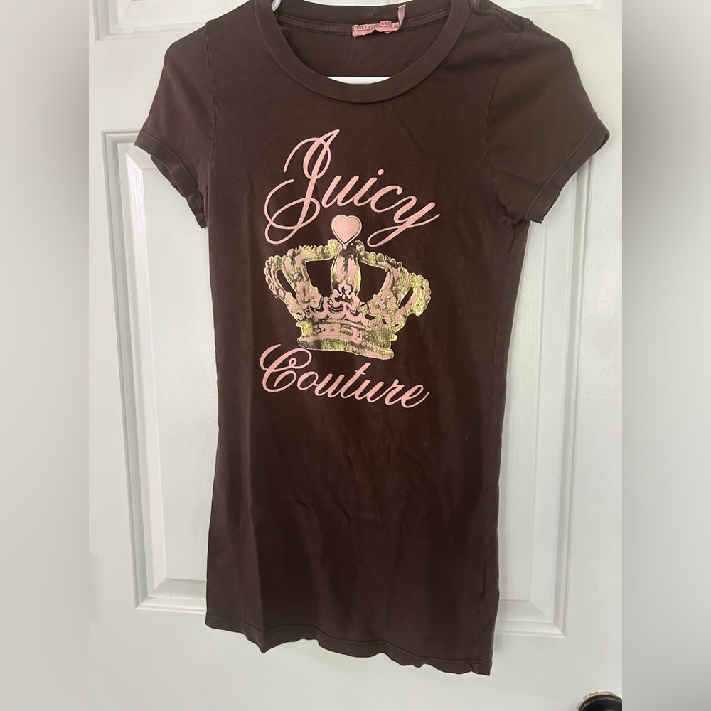 RARE vtg brown & pink juicy couture t-shirt